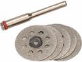 Diamantové kotúče na priamu brúsku, sada 6 ks, priemer drieku 3,2 mm EXTOL-CRAFT