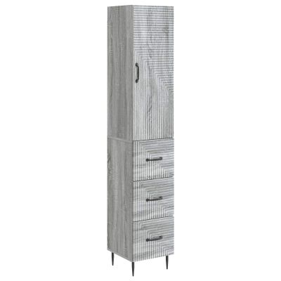 vidaXL Sada skríň 2 pcs Sivý Sonoma 33 x 34,5 x 90 cm Kompozitné drevo