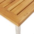 vidaXL Barový stôl 120x60x105 cm teakový masív a nehrdzavejúca oceľ