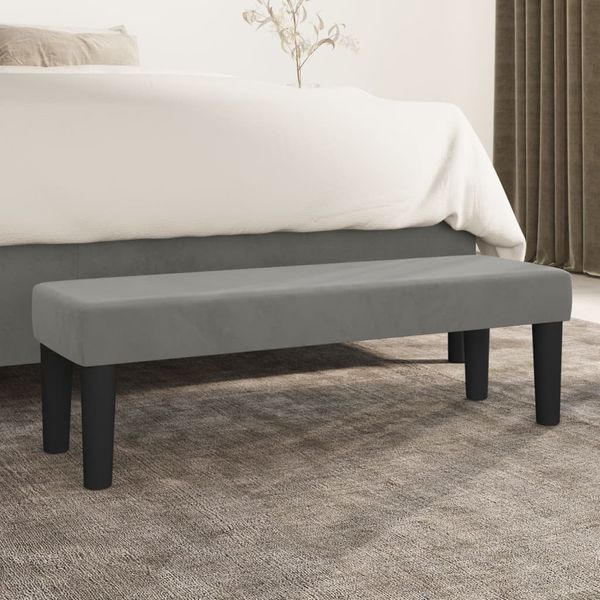 vidaXL Lavička bledosivá 100x30x30 cm zamat