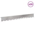 vidaXL Obrubník trávnika 20 ks 102 x 10 x 4 cm Oceľ Strieborná