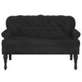 vidaXL Lavica s operadlom čierna 119,5x64,5x75 cm zamatová