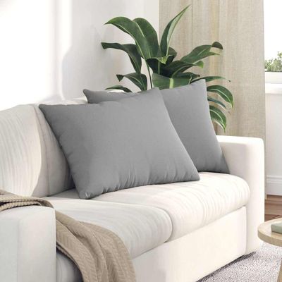 vidaXL Vankúše na pohovku 2 pcs Oblá šedá 70 x 50 cm látka