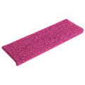 vidaXL Schodové rohože 30 ks 65x21x4 cm ružové s obdĺžnikovým okrajom