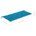 vidaXL Lavička Batavia so svetlomodrou podložkou 120 cm tíkový masív