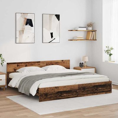 vidaXL Rám postele Staré drevo 180 x 200 cm Kompozitné drevo