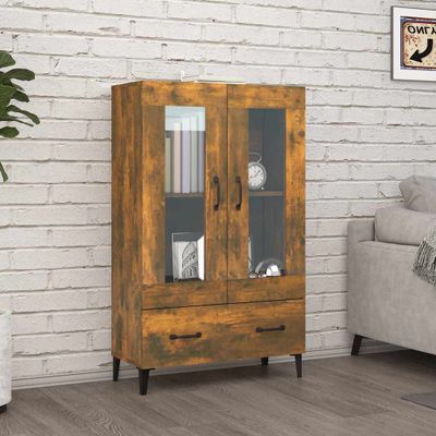 vidaXL Kredenc dymový dub 70x31x115 cm spracované drevo