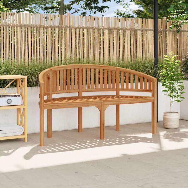 vidaXL Lavička v tvare banánu 151 cm, tíkový masív
