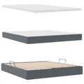 vidaXL Postel s úložným prostorem a matrací Tmavo šedá 180 x 200 cm