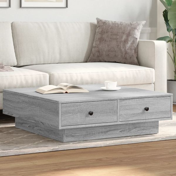vidaXL Konferenčný stolík sivý sonoma 90x90x28 cm spracované drevo