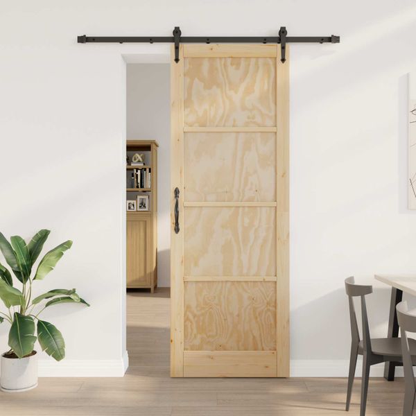 vidaXL Posuvné dvere ORKDAL Prírodná a čierna 83 x 232 cm