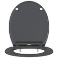 vidaXL WC sedadlo Antracitová 45,5 x 37,5 x 3,8 cm Duroplast