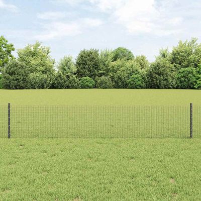 vidaXL Zvarené pletivo s podperami 25 x 0,4 m PVC potiahnutá oceľ Sivá
