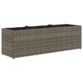 vidaXL Kvetináč s kolieskami 3 nádoby sivý 105x30x32 cm polyratan