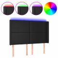 vidaXL Čelo postele s LED čierne 147x16x118/128 cm umelá koža