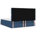 VidaXL Osmanská posteľ s matracom a LED diódami Modrá látka 160x200 cm
