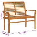 vidaXL Záhradná lavička a krémová podložka 112 cm teakový masív