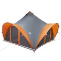 vidaXL Tipi stan Šedá a oranžová Pre 6 osôb Polyester a oceľ