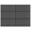vidaXL Dlažba na terasu 6 ks Čierna 60 x 30 cm WPC