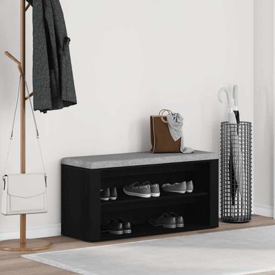 vidaXL Lavica na topánky, čierny dub, 100x35x45 cm, umelé drevo