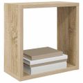 vidaXL Nástenné police 2 ks biele a dub sonoma 30x15x30 cm