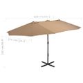 vidaXL Vonkajší slnečník s hliníkovou tyčou 460x270cm hnedo-sivý