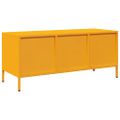 vidaXL TV skrinka horčicovožltá 101,5x39x43,5 cm oceľ