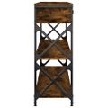 vidaXL Konzolový stolík dymový dub 100x28x75 cm kompozitné drevo