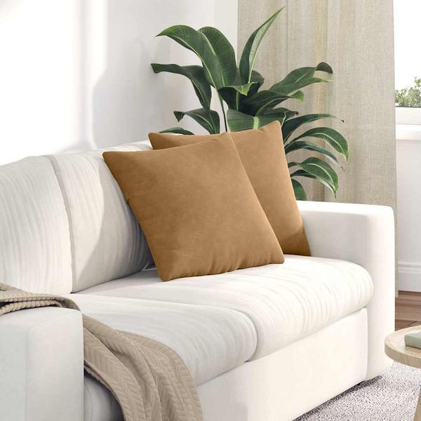 vidaXL Vankúše na pohovku 2 pcs Hnedá 45 x 45 cm Kordúrová tkanina