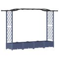 vidaXL Vyvýšený záhon s mriežkou a strechou Sivá 207 x 40 x 123 cm PP