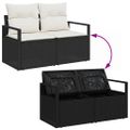 vidaXL Súprava záhradných pohoviek 7 ks Čierna polyratan