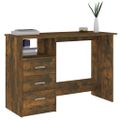 vidaXL Stôl so zásuvkami dymový dub 110x50x76 cm spracované drevo