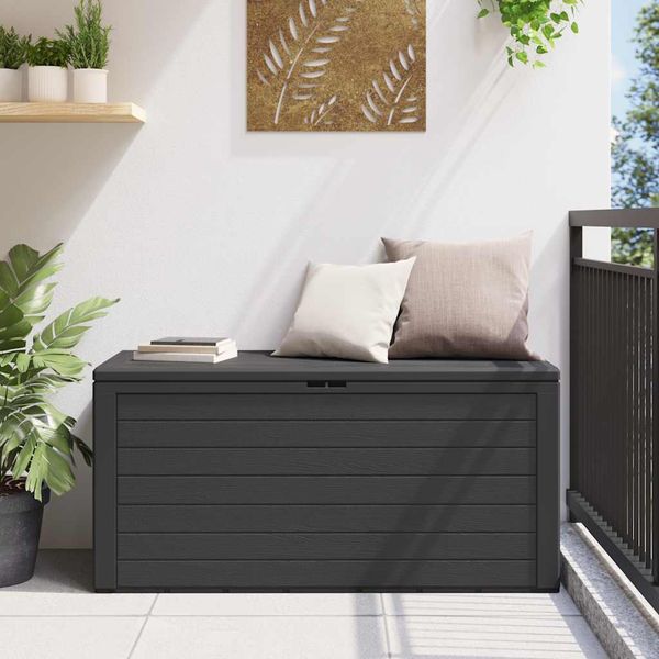 vidaXL Záhradný úložný box antracitový 116x44x55 cm