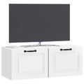 vidaXL Nástenná TV skrinka Biela s vysokým leskom 78,5 x 31 x 30 cm