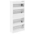 vidaXL Botník biely 60x21x125,5 cm kompozitné drevo