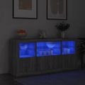 vidaXL Komoda s LED svetlami sivá sonoma 142,5x37x67 cm