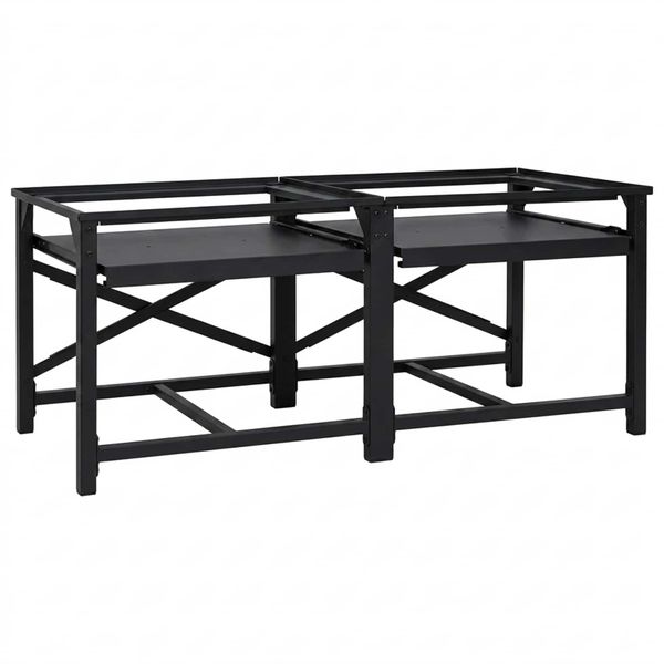 vidaXL Pedestal na práčku 2 pcs Čierny 120 x 56 x 52 cm Oceľ