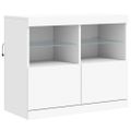 vidaXL Komoda s LED svetlami biela 81x37x67 cm