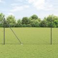 vidaXL Hexagonálny plot s stĺpom 100 x 1,5 m PVC potiahnutá oceľ Sivá