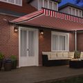 vidaXL Sklopná markíza Červená a Biela 500 × 300 cm Polyester