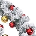 vidaXL Vianočná girlanda s ozdobami a LED svetlami zelená 5 m PVC