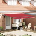 vidaXL Sklopná markíza Červená 400 × 300 cm Polyester