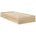 vidaXL Úložná posteľ Sonoma dub 90 x 190 cm Kompozitné drevo