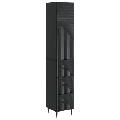 vidaXL Sada skríň 2 pcs Čierna 33 x 34,5 x 90 cm Kompozitné drevo