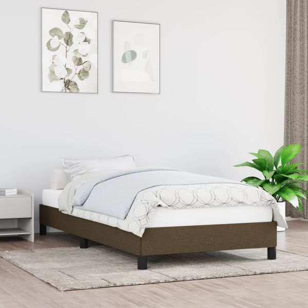 vidaXL Posteľ bez matraca tmavohnedá 90x190 cm látka