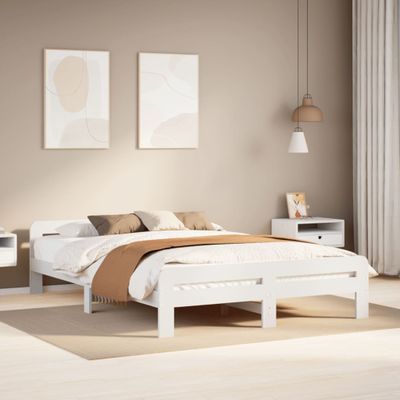 vidaXL Posteľ s matracom biela 140x200 cm masívna borovica