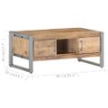 vidaXL Konferenčný stolík 95x50x40 cm surové mangovníkové drevo
