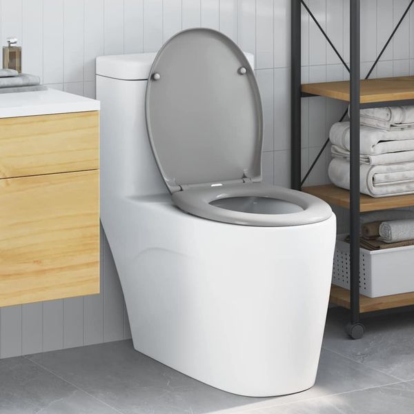 vidaXL WC sedadlo Sivá 47 x 37 x 4 cm Duroplast
