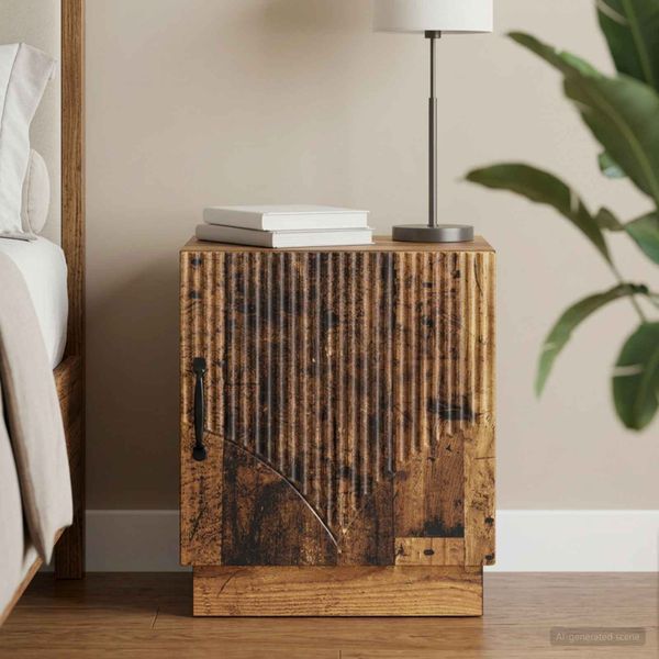 vidaXL Nočný stolík Staré drevo 43 x 34,5 x 47 cm Kompozitné drevo