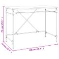vidaXL Stôl dymový dub 100x50x75 cm spracované drevo a železo